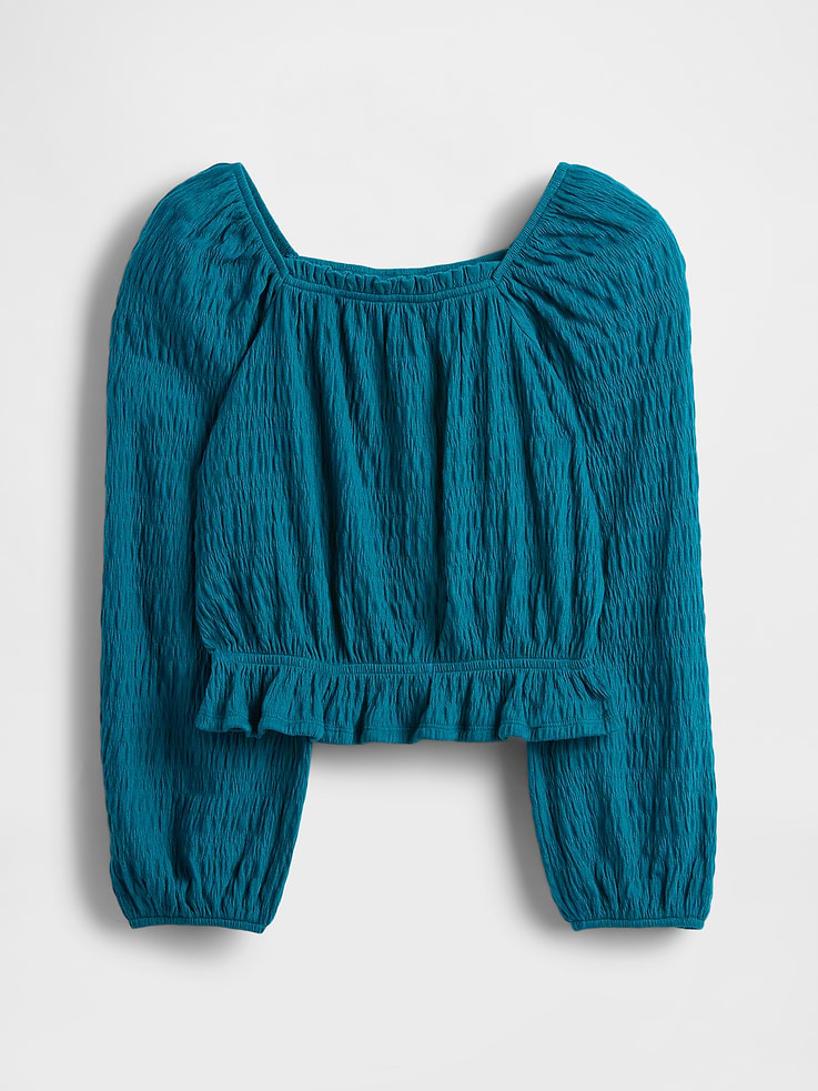 Image number 2 showing, Kids Crinkle Peplum Top