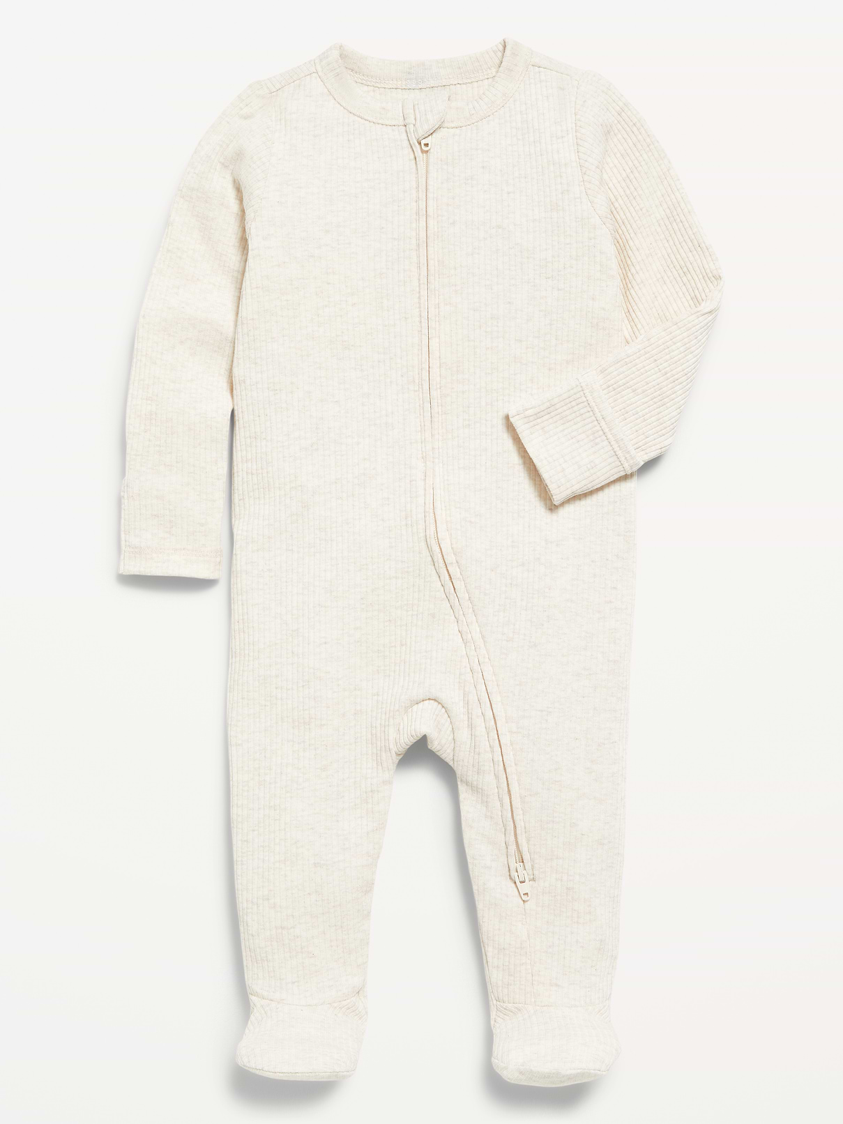 Image number 1 showing, SoftMode Ribbed 2-Way-Zip Sleep & Play Footed One-Piece for Baby