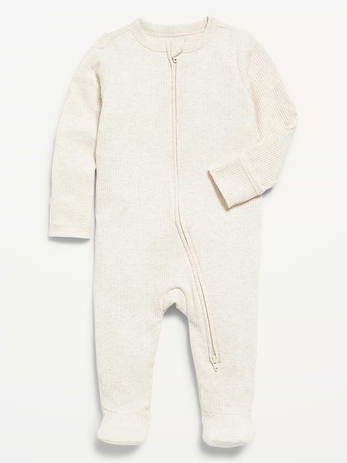 SoftMode SoftMode Ribbed 2-Way-Zip Sleep & Play Footed One-Piece for Baby on clearance at Old Navy — 33% off