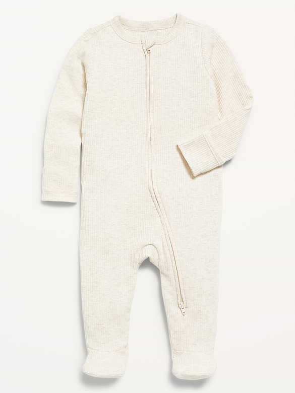 SoftMode Ribbed 2-Way-Zip Sleep & Play Footed One-Piece for Baby