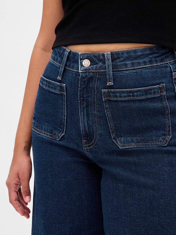 Curvy High Rise Stride Wide-Leg Ankle Jeans