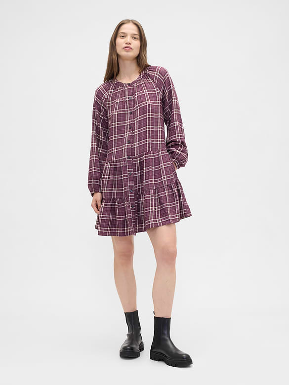 Relaxed Flannel Shirtdress