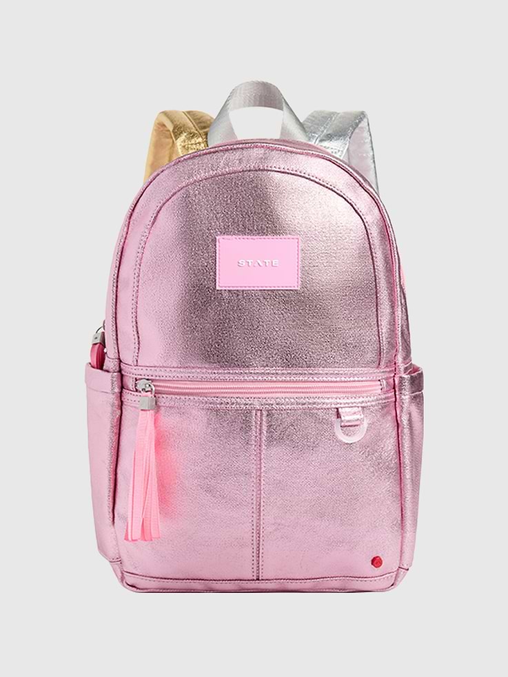 Image 1 of 4, Recommended for little adventurers ages 2-4., The Kane Mini Backpack has a compact design with just enough space for the essentials., Perfect for preschool or their very first big trip!, Let their personalities shine with designs just as unique as they are., 45% of this bag is made from recycled materials., For every bag sold, STATE donates a percentage of the proceeds to American families in need., STATE is the family bag company that’s carrying everyone, everywhere, through the journey of life with open hands.