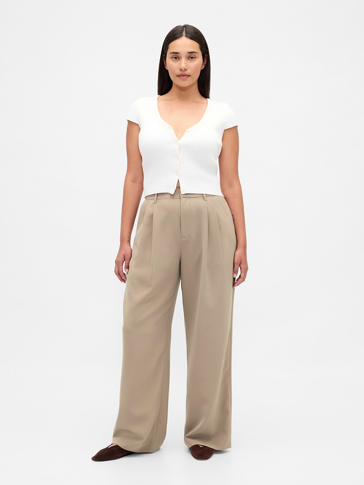 Image number 1 showing, Curvy 365 High Rise Pleated Trousers