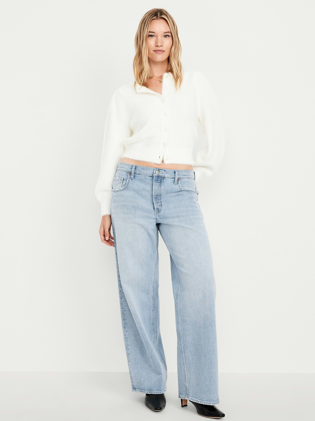 L'image numéro 5 présente Jean coupe détendue à jambe large à taille mi-basse