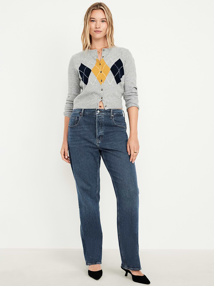 Image number 4 showing, Mid-Rise Slouchy Straight Jeans