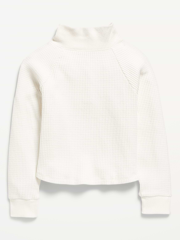 CozePlush Waffle Knit Henley Top for Girls