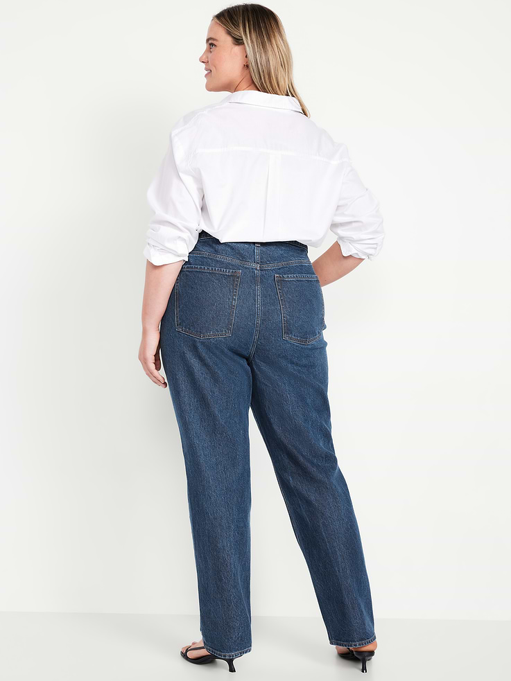 Image number 8 showing, Extra High-Waisted Studded Straight Jeans
