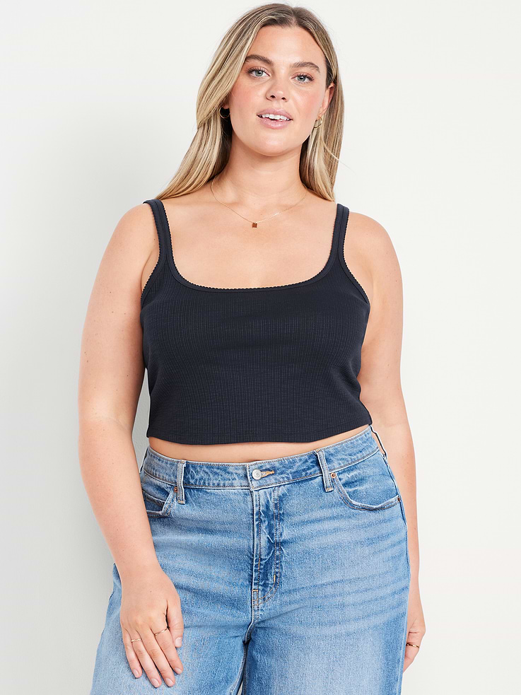 L'image numéro 6 présente Camisole courte en tricot pointelle