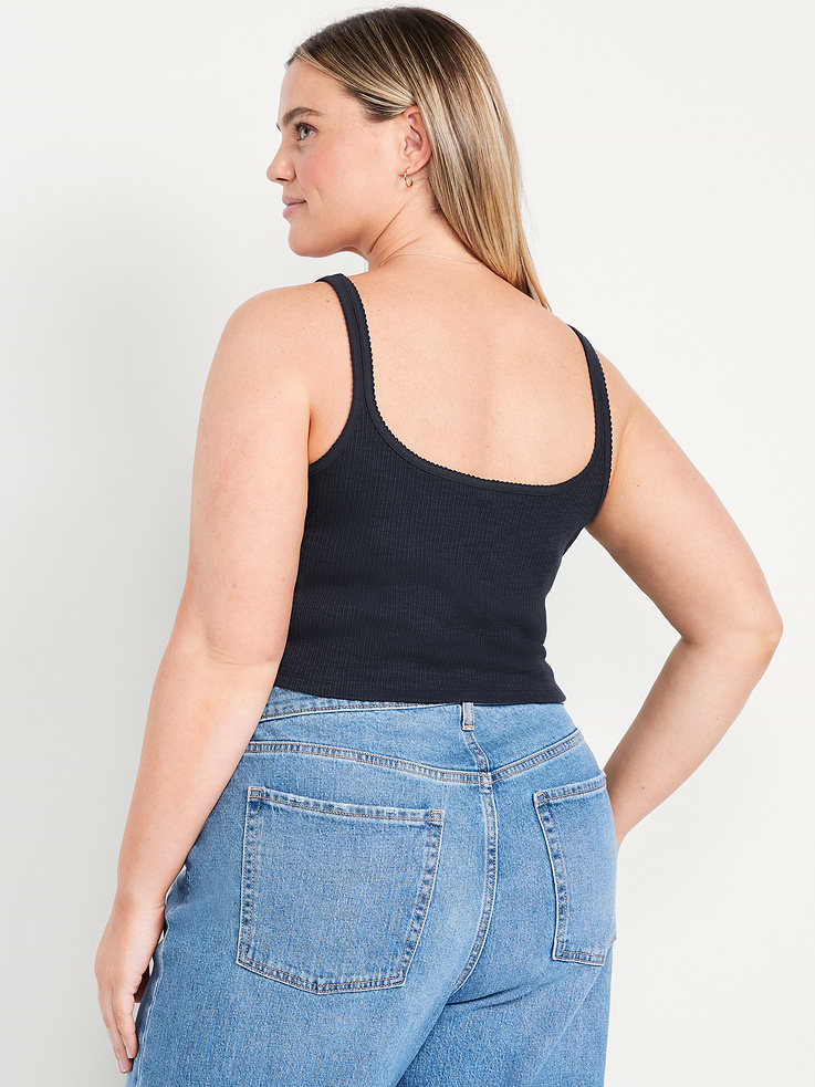 L'image numéro 7 présente Camisole courte en tricot pointelle