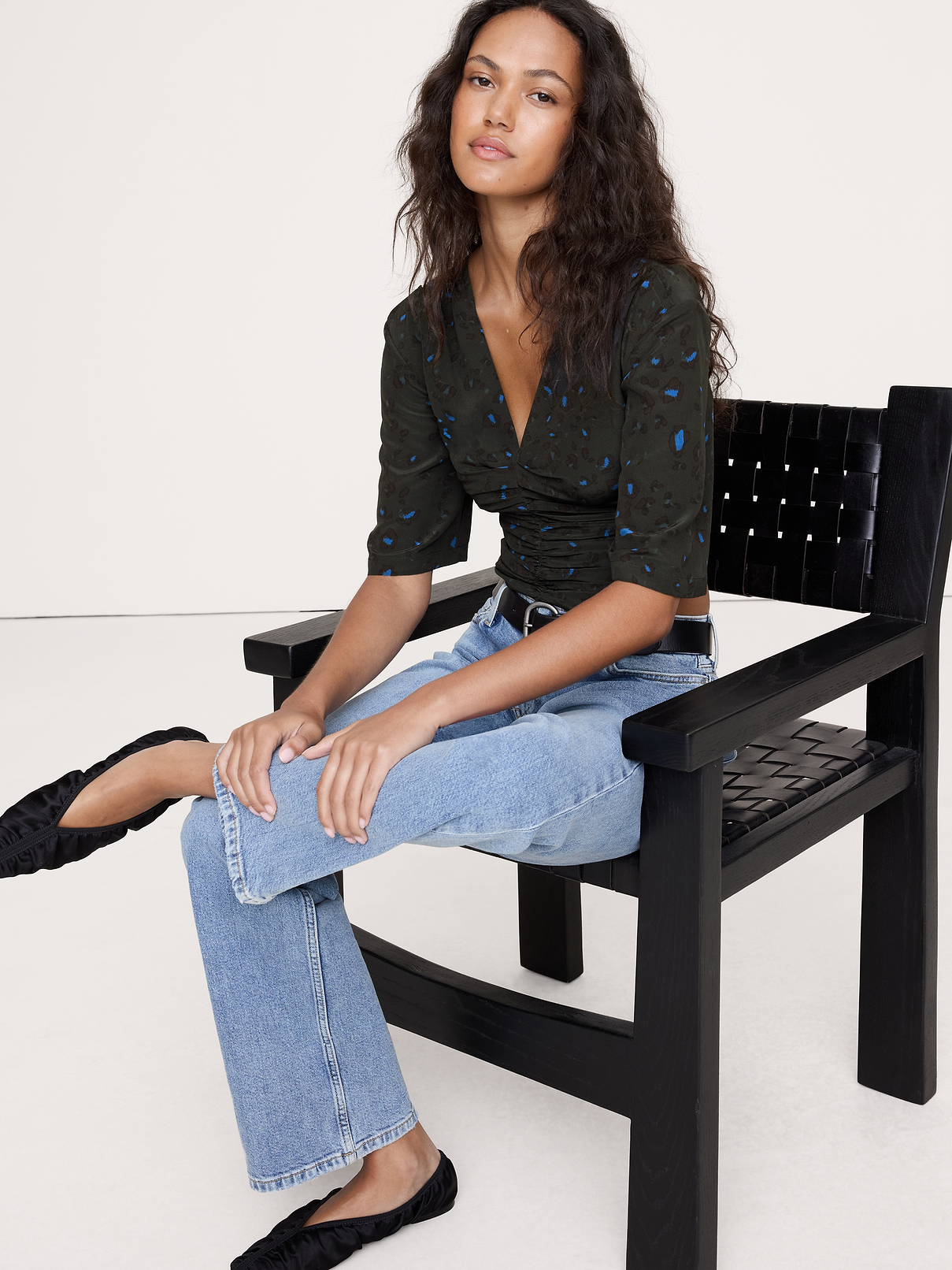 Matte Silk Ruched Top