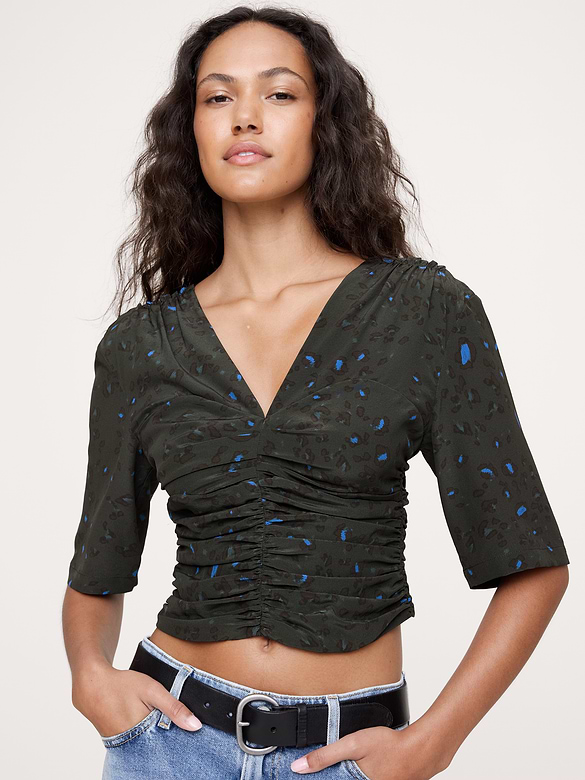Matte Silk Ruched Top