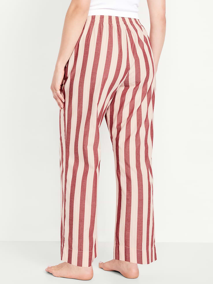 Image number 6 showing, High-Waisted Poplin Pajama Pant