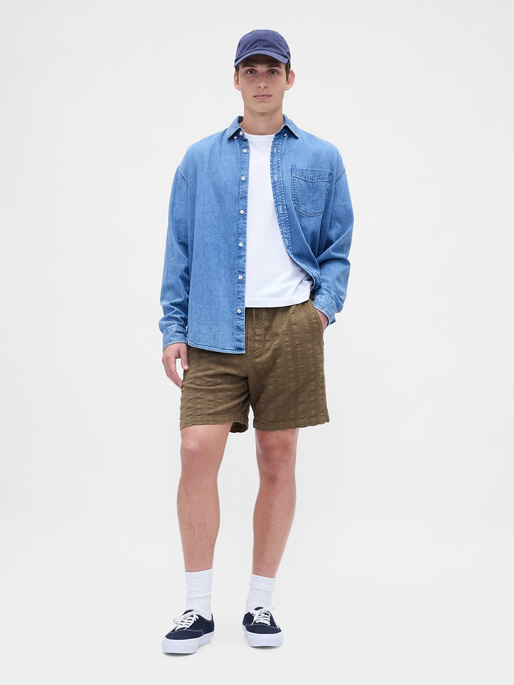 Image number 1 showing, 7" Textured Easy Shorts