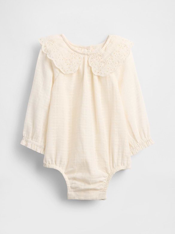 Baby Eyelet Collar Bubble Bodysuit