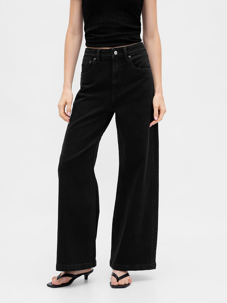 Image number 2 showing, Extra High Rise Stride Wide-Leg Jeans
