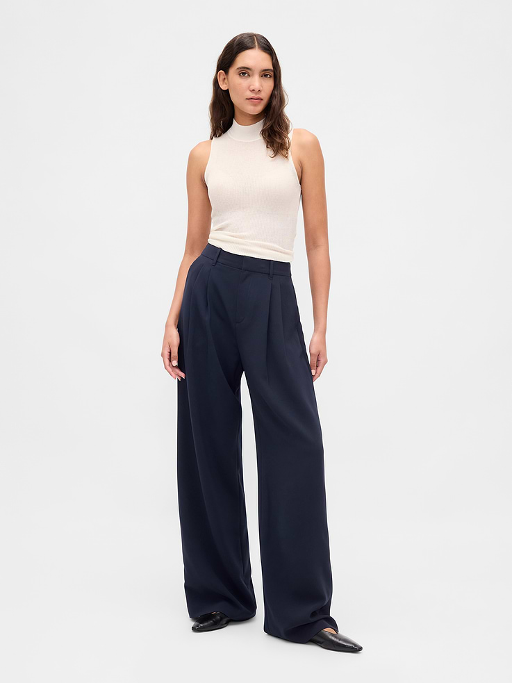 L'image numéro 1 présente Pantalon  365 à taille haute à plis