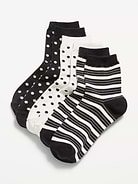 Image number 1 showing, Novelty Quarter Crew Socks 3-Pack for Women