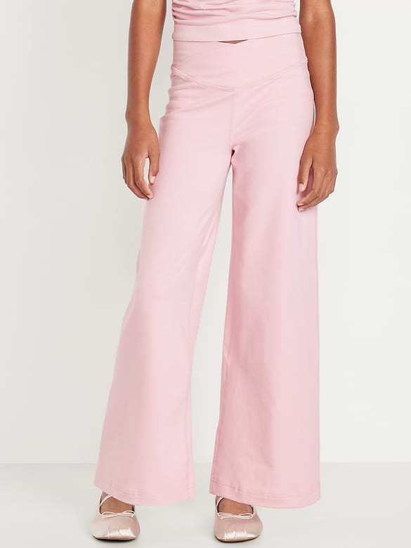 High-Waisted PowerChill Crossover Wide-Leg Leggings for Girls