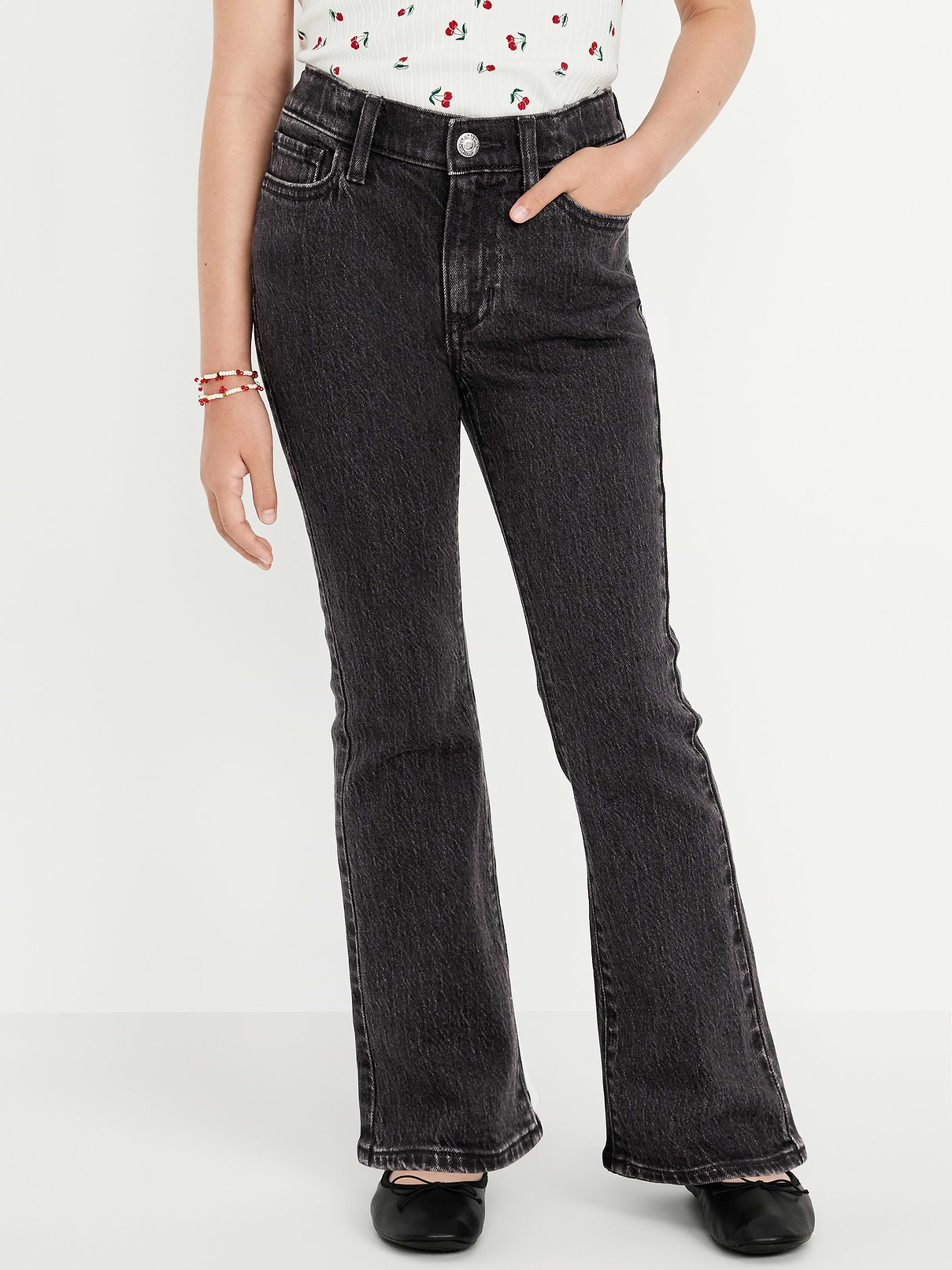 Image number 1 showing, Wow High-Waisted Flare Jeans for Girls