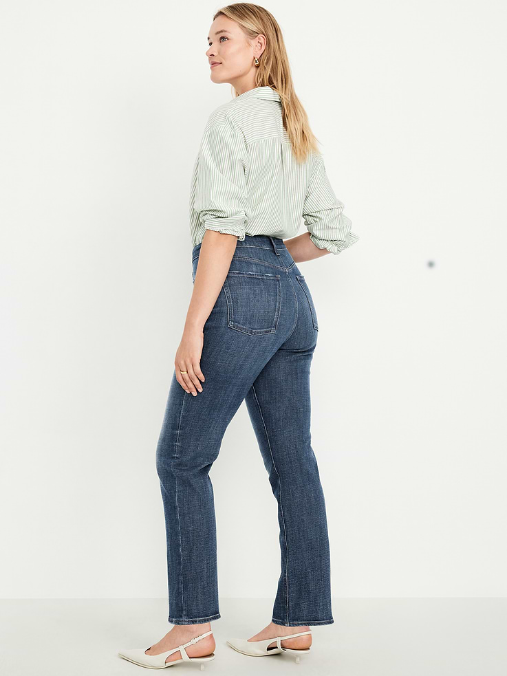 Image number 8 showing, Extra High-Waisted Straight Jeans