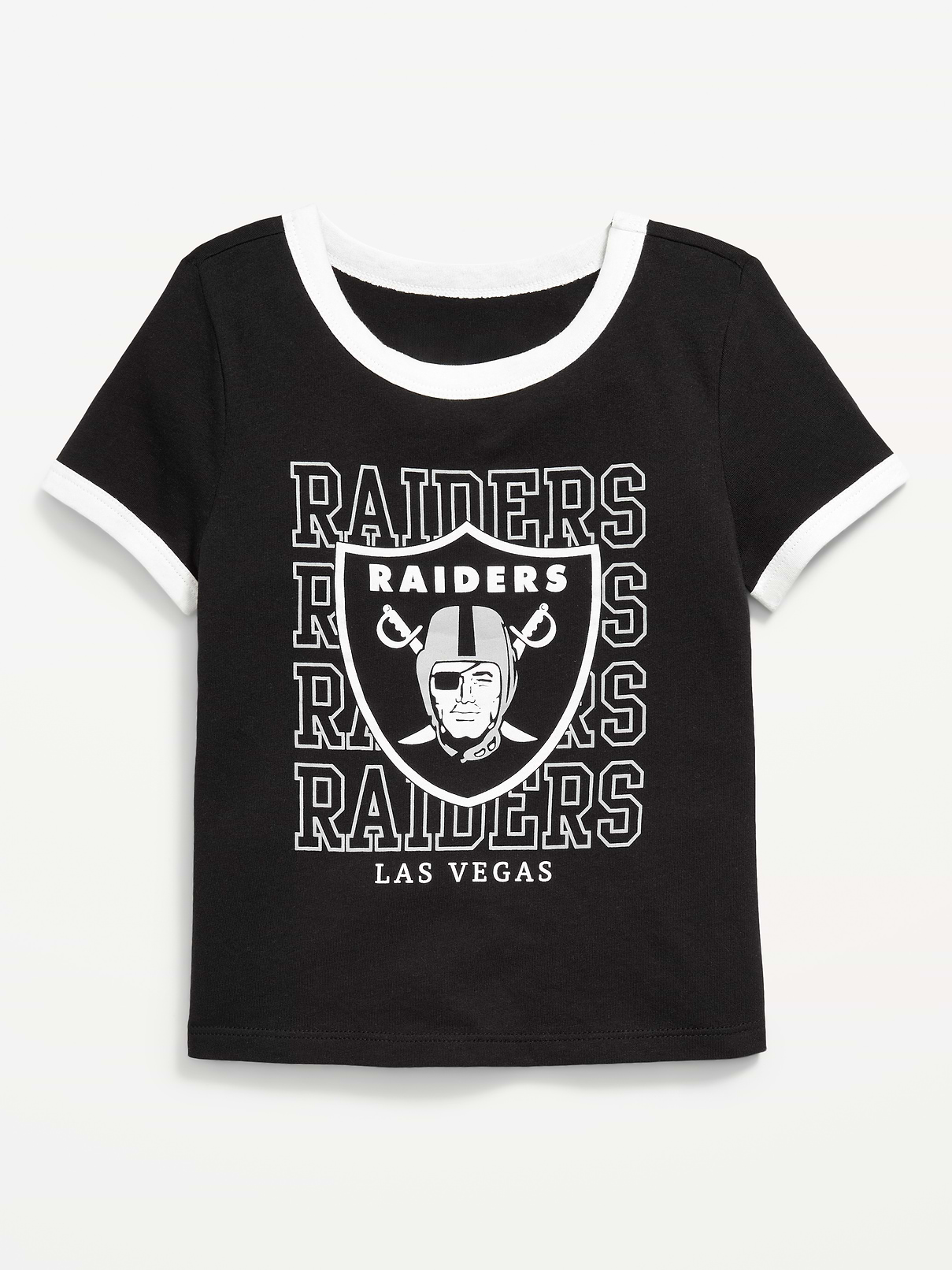 Image number 1 showing, Las Vegas Raiders Fitted Graphic Ringer T-Shirt for Girls