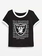Image number 1 showing, Las Vegas Raiders Fitted Graphic Ringer T-Shirt for Girls