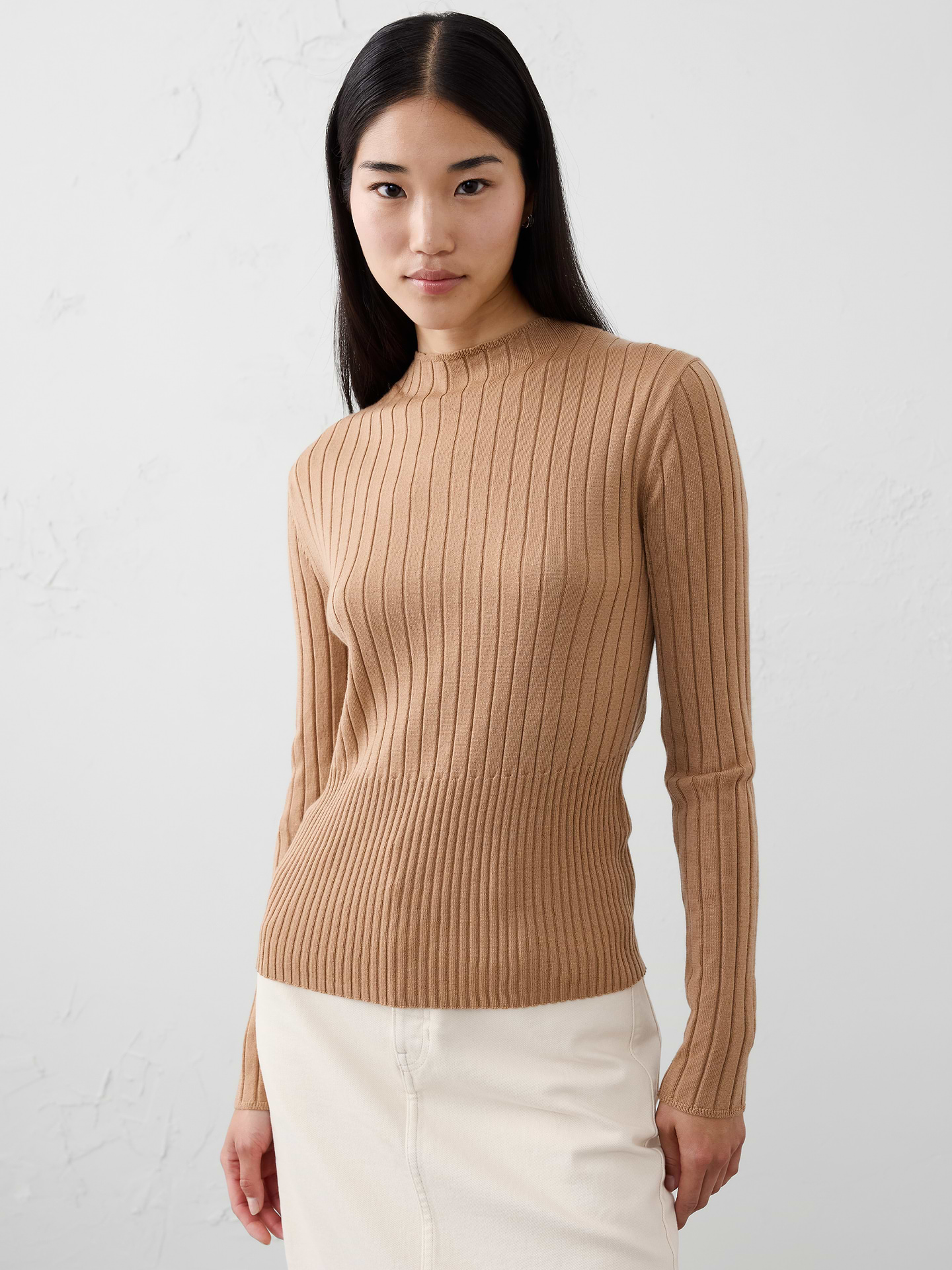 Image number 1 showing, Merino Wool Ribbed Sweater