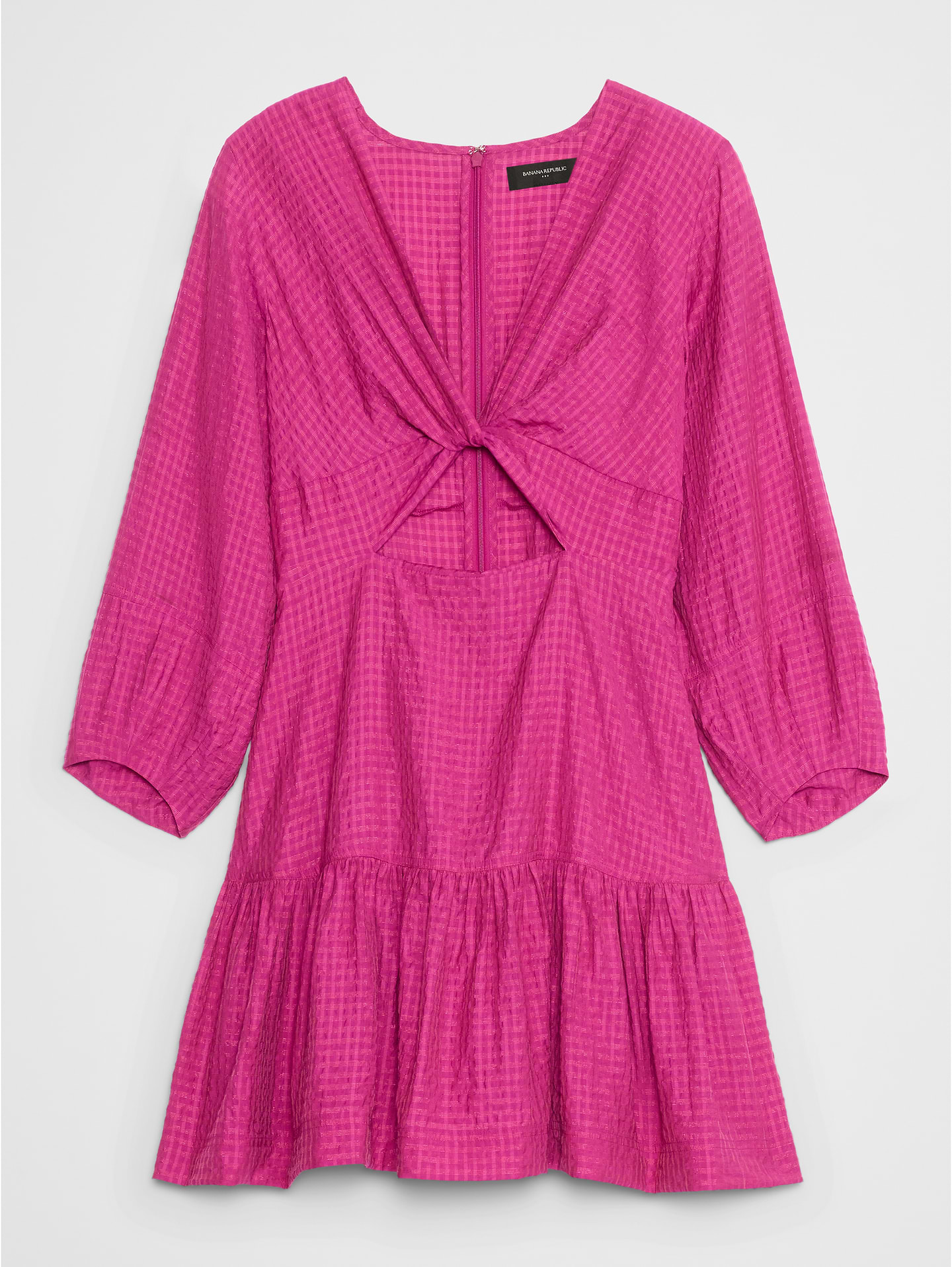 Image 4 de 4, Robe courte texturée à découpe torsadée
