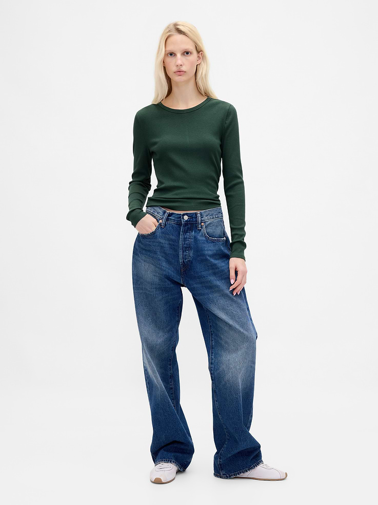 Image 2 of 5, Modern Compact Rib Crop T-Shirt