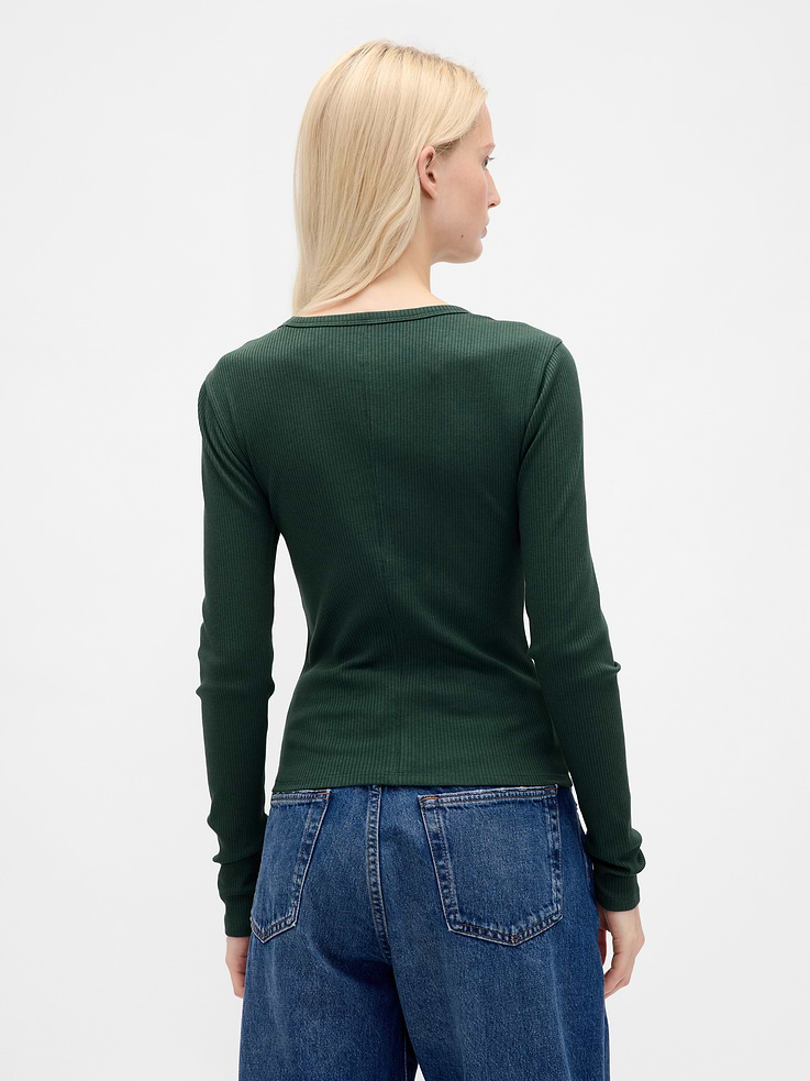 Image 3 of 5, Modern Compact Rib Crop T-Shirt