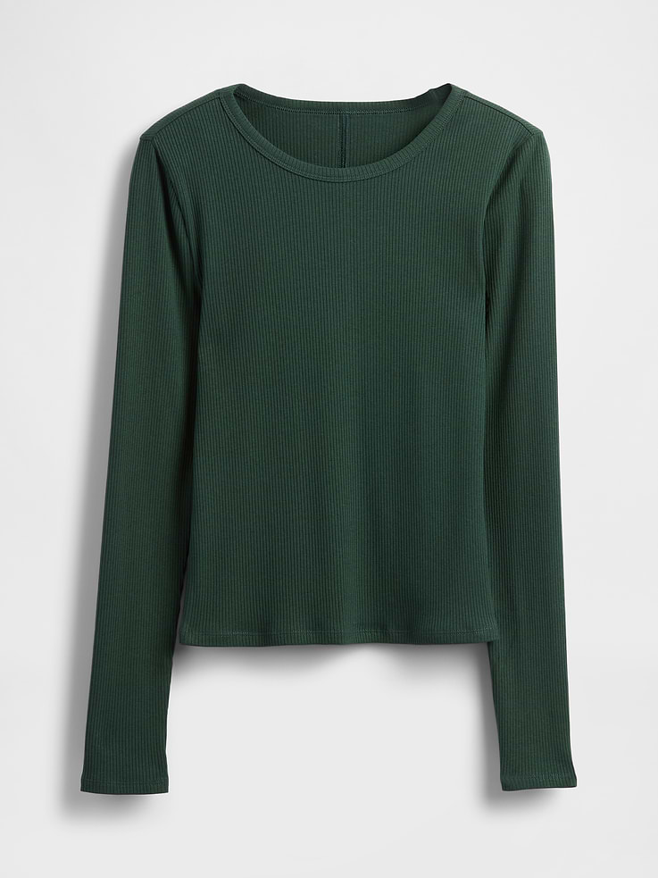 Image 5 of 5, Modern Compact Rib Crop T-Shirt