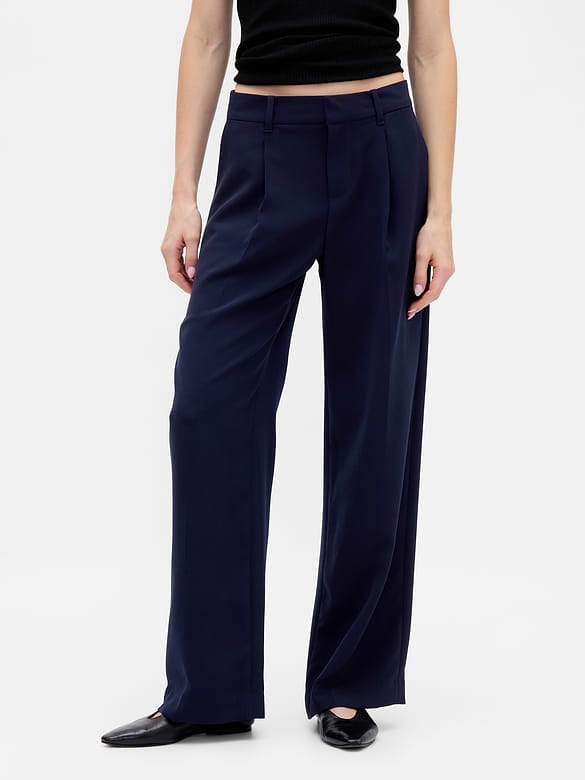 365 Low Rise Pleated Wide-Leg Trousers