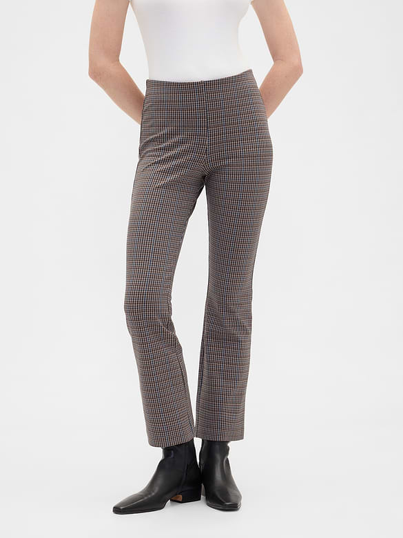 High Rise Ponte Flare Crop Pants