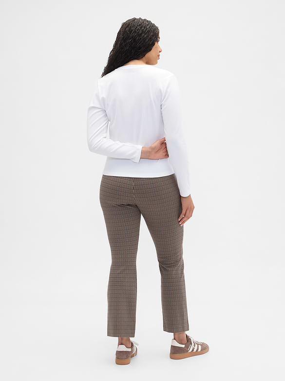High Rise Ponte Flare Crop Pants