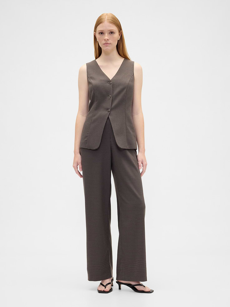 Image number 1 showing, Recycled Mid Rise Easy Wide-Leg Pants
