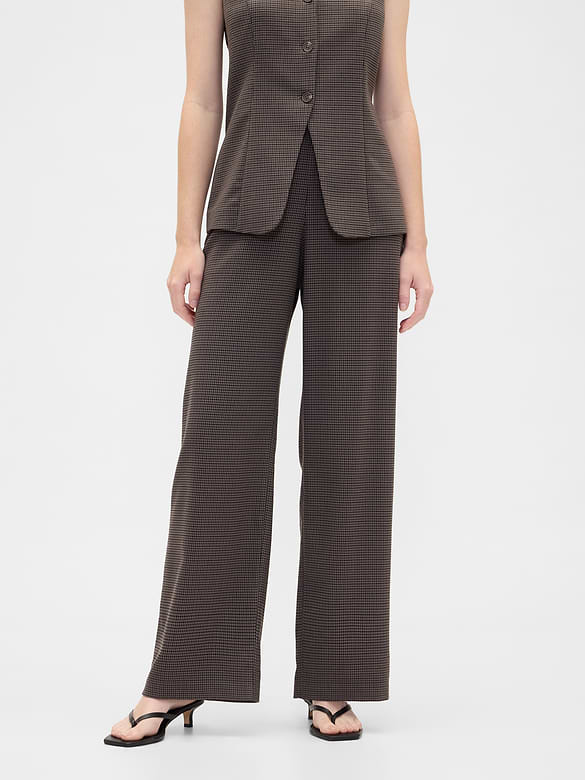 Recycled Mid Rise Easy Wide-Leg Pants