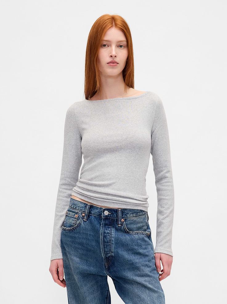 Image number 1 showing, Modern Boatneck T-Shirt
