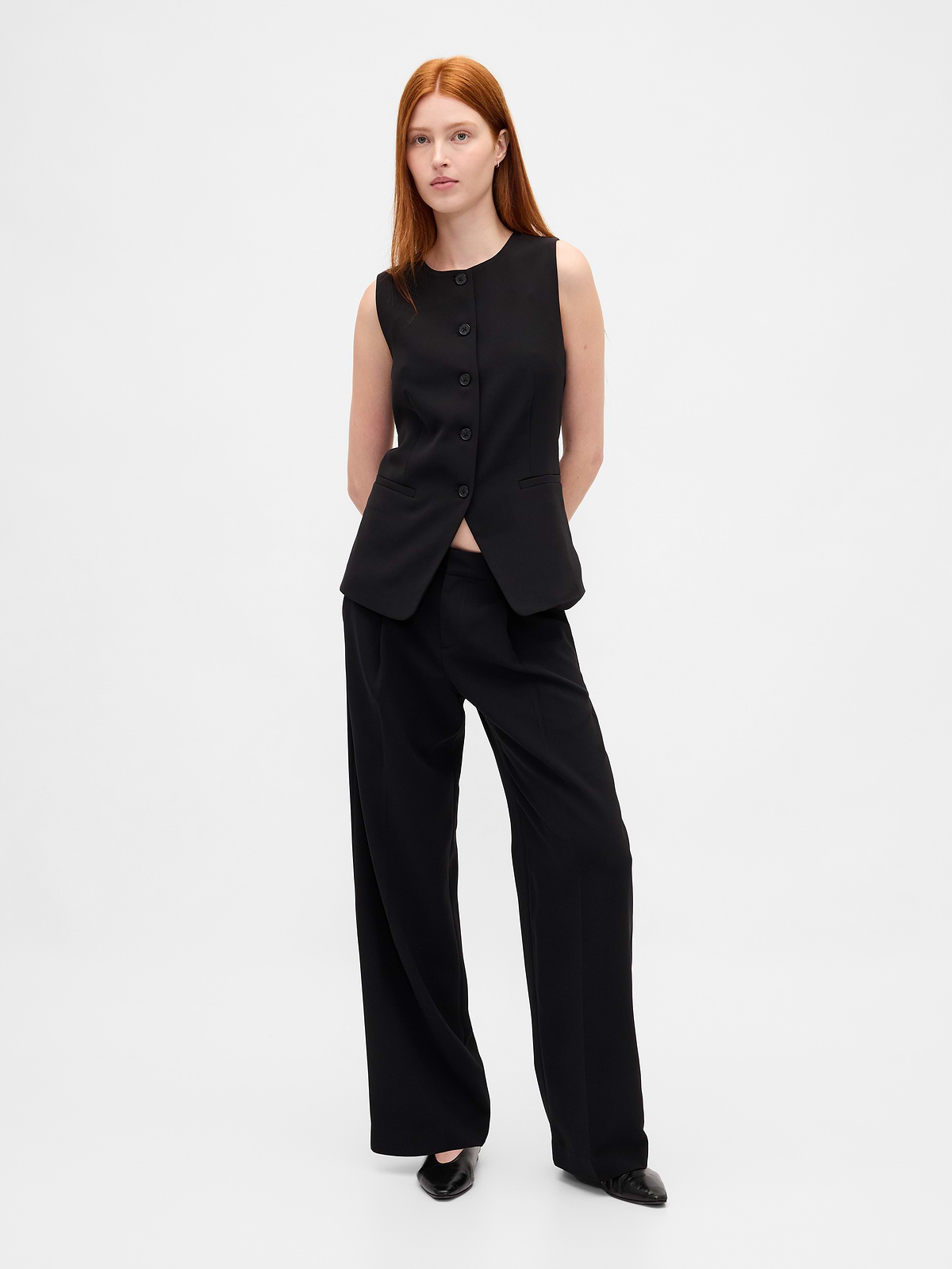 365 Low Rise Pleated Wide-Leg Trousers