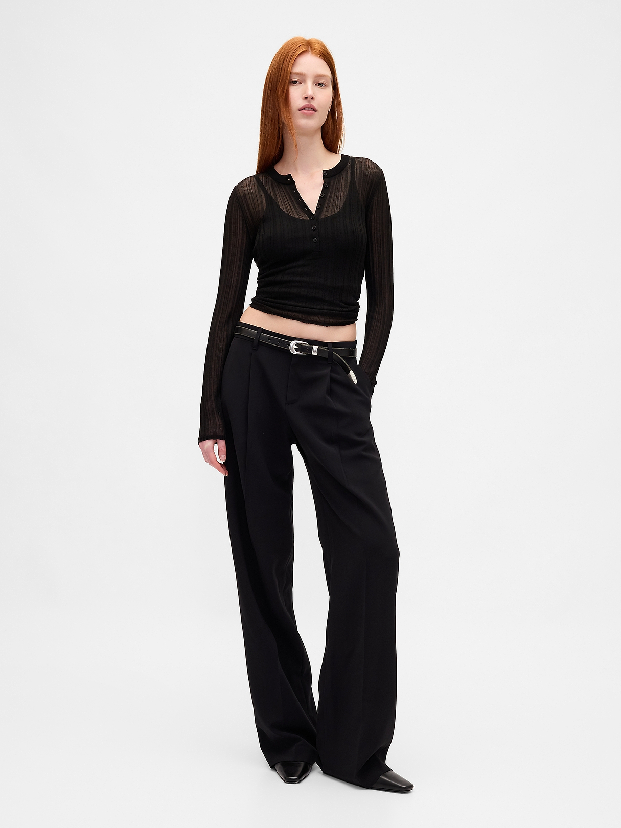 365 Low Rise Pleated Wide-Leg Trousers | Gap