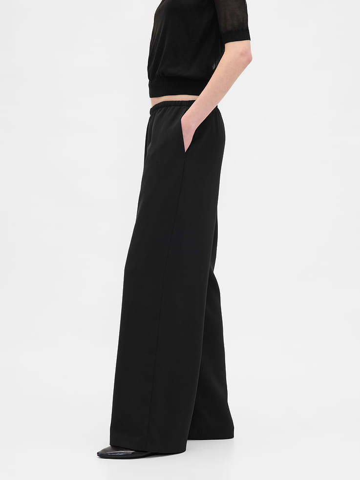 Image number 3 showing, Easy Wide-Leg Pants