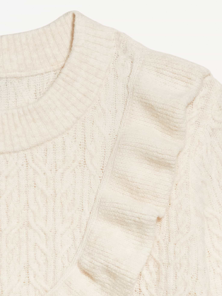 Image number 5 showing, Wool-Blend Cropped Ruffle Sweater