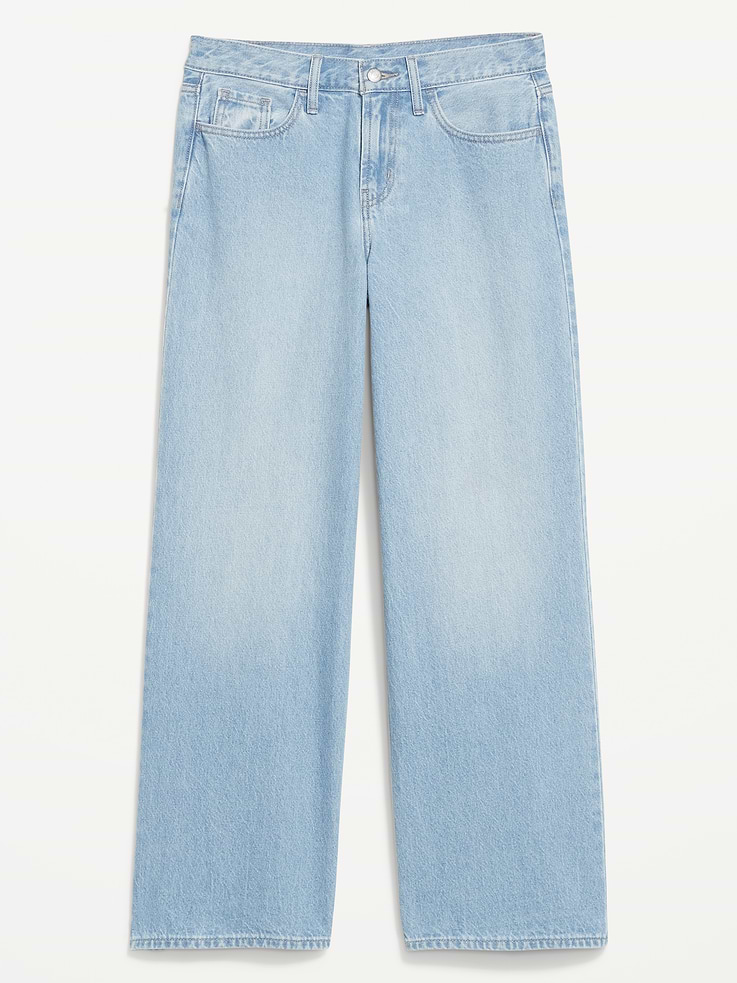 L'image numéro 8 présente Jean Wow à coupe généreuse à jambe large à taille mi-basse