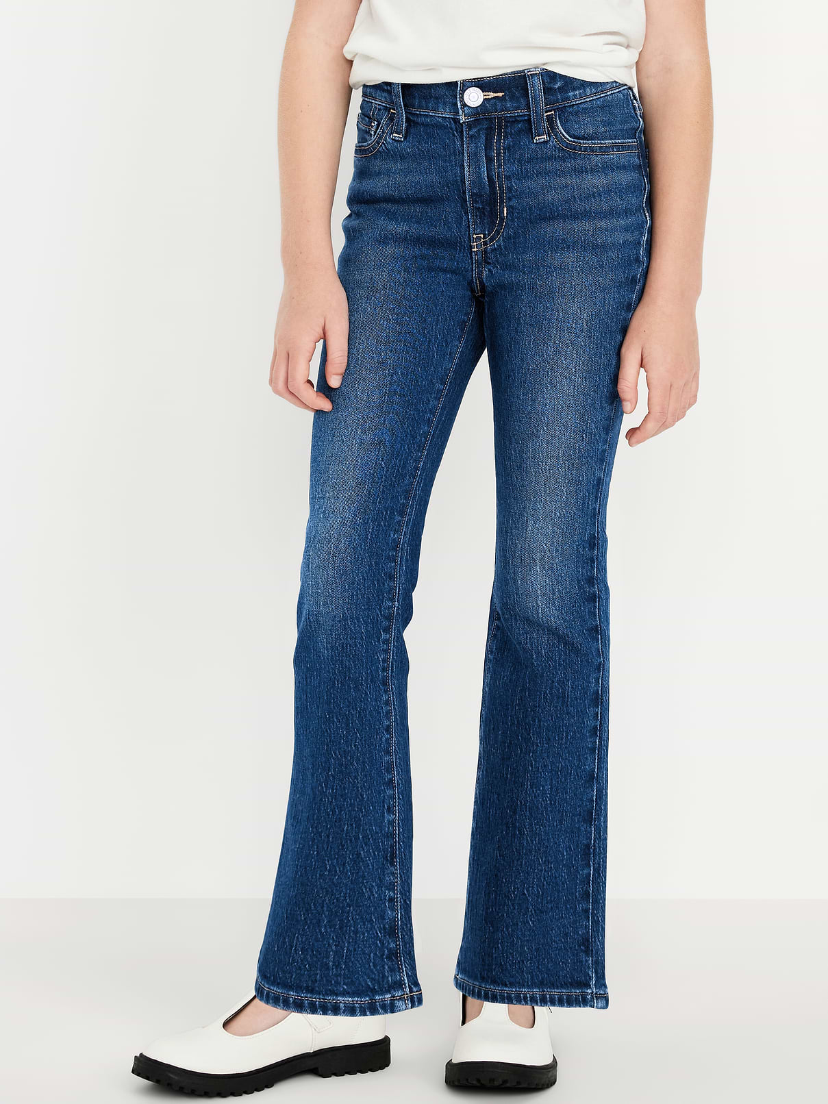 Image number 1 showing, Wow High-Waisted Flare-Leg Jeans for Girls