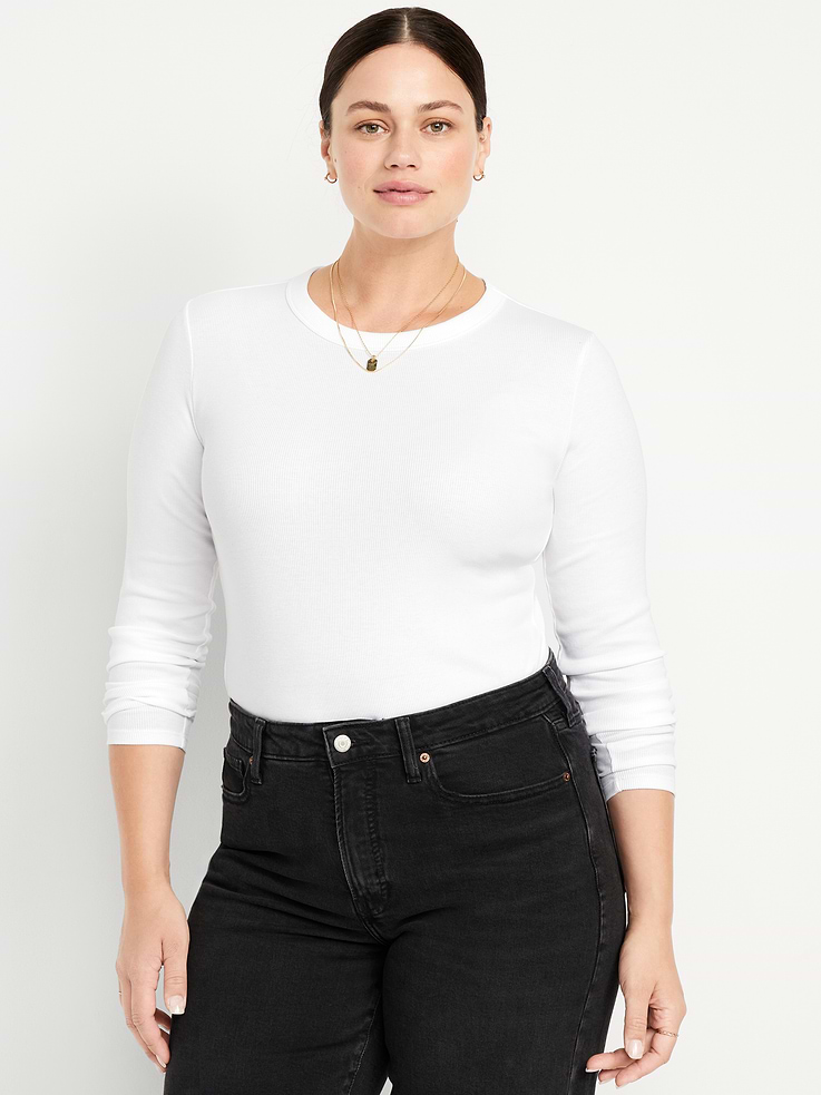 Image 4 of 6, Snug Long-Sleeve Crew-Neck T-Shirt