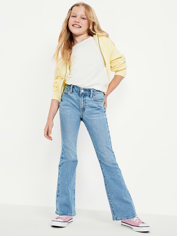 Jean Wow évasé à taille haute pour fille