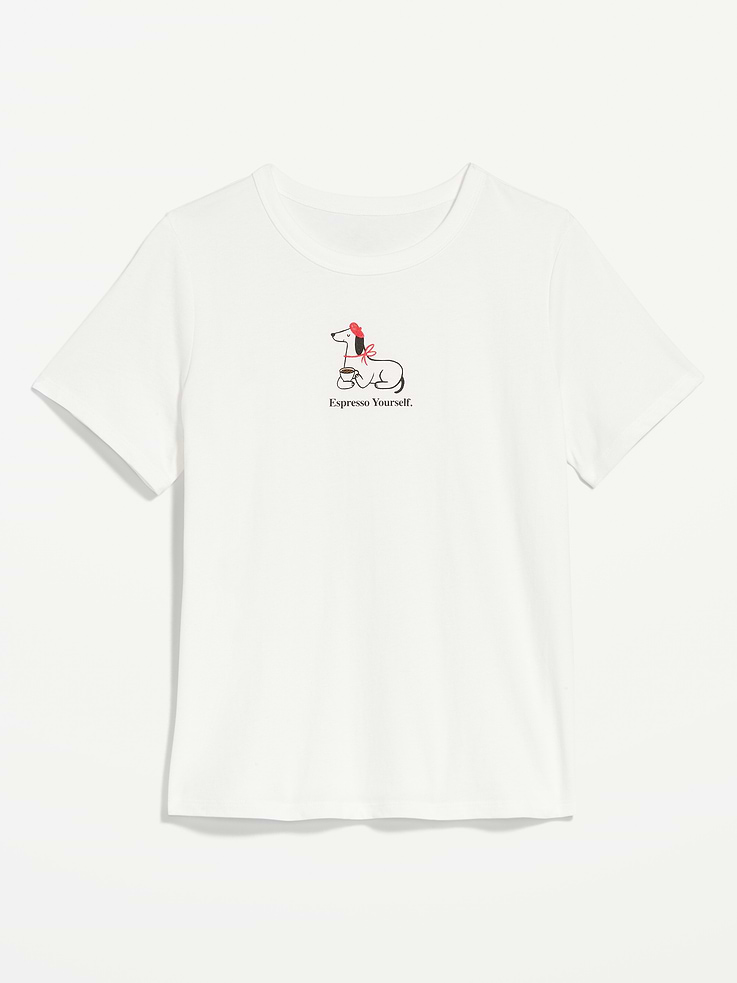 L'image numéro 9 présente T-shirt passe-partout ras du cou à imprimé