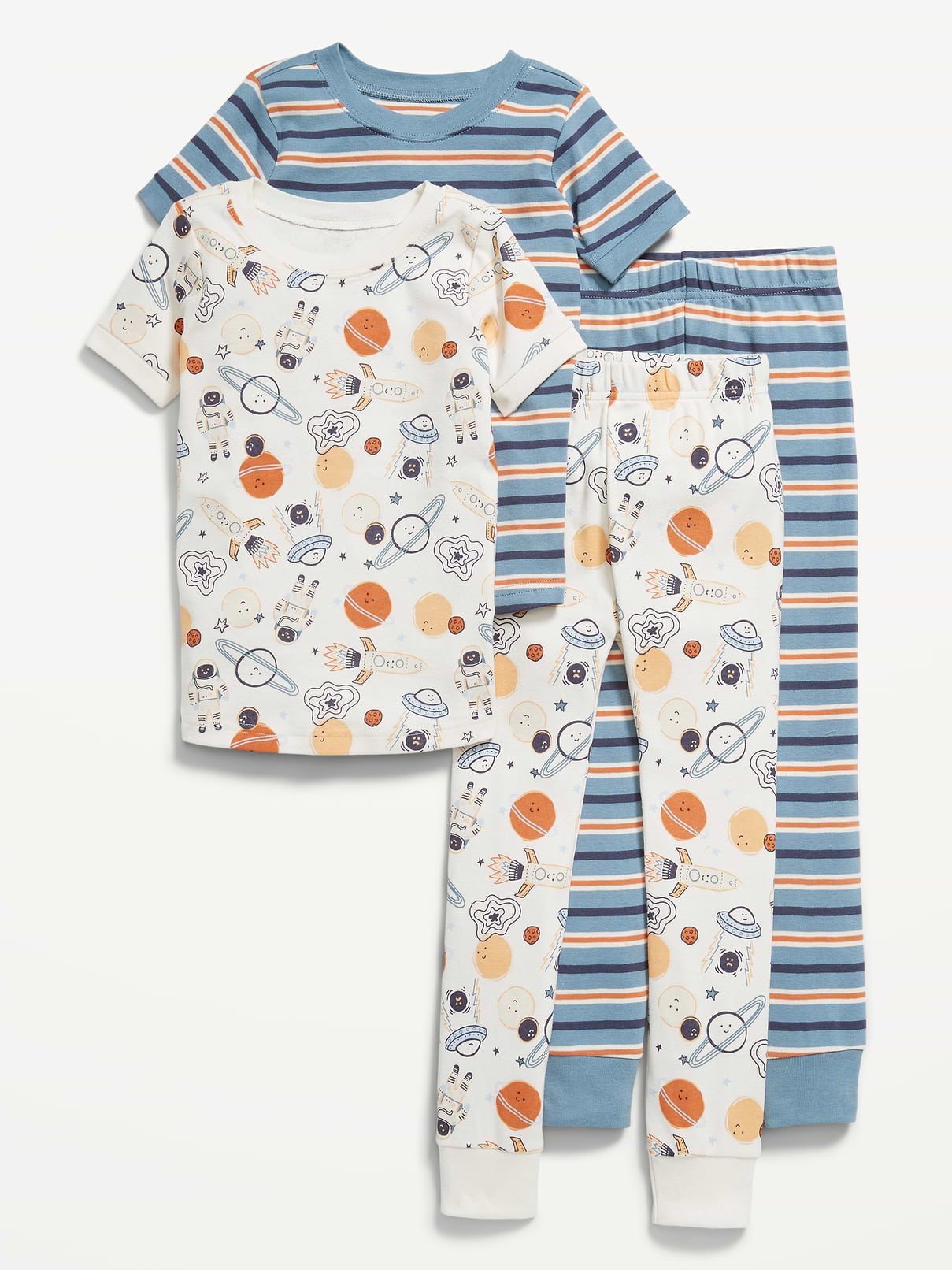 Image number 1 showing, Snug-Fit Printed Pajama 4-Piece for Toddler & Baby