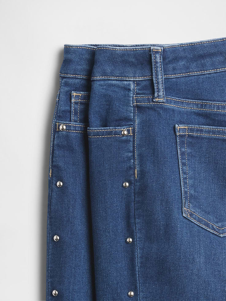 Image number 3 showing, Kids High Rise Studded '70s Flare Jeans