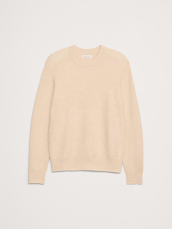 Italian Merino-Cashmere Waffle-Knit Sweater